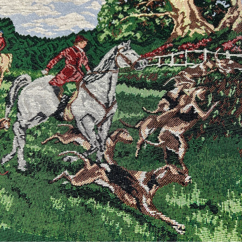 Fox Hunt fabric pillow panel